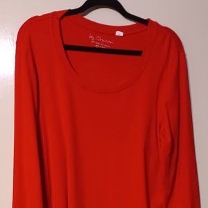 Chico's Women's Red Long Sleeve Shirt Size 3